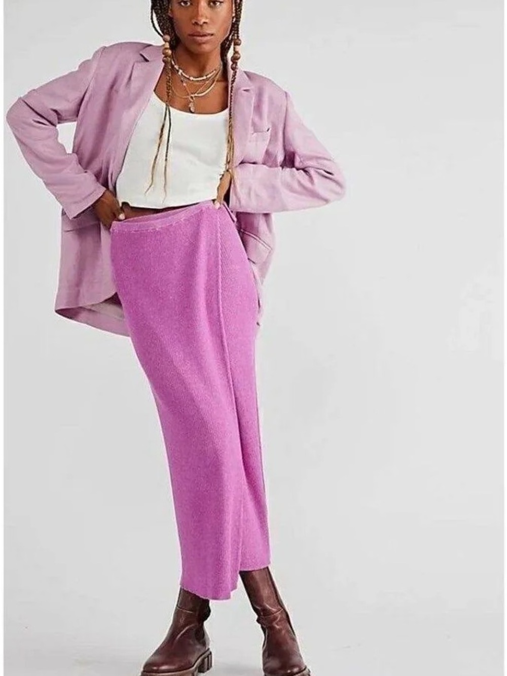 Free People ribbed wrap skirt